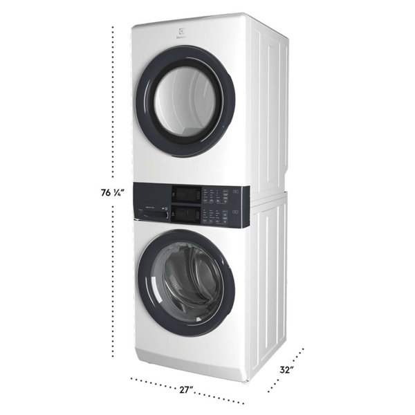 Electrolux Washer & Dryer Set with Stackable 4.4 Cubic Feet Front Load Washer and 8 Cubic Feet